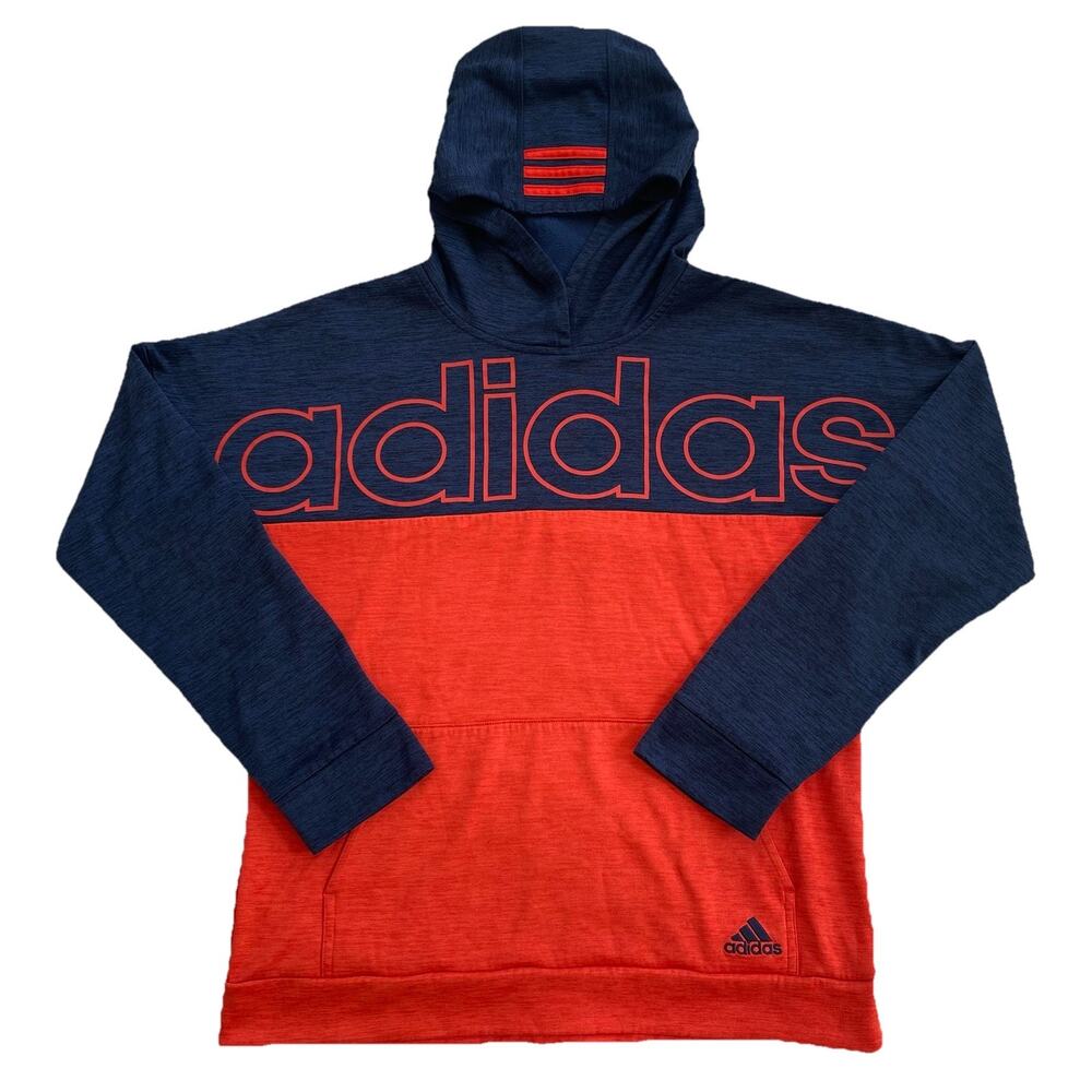 Adidas Youth Navy & Orange Colorblock Hoodie Size XL (18-20) Casual School